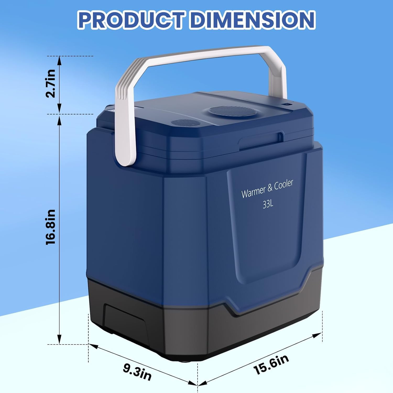 Acekid 35 Quart (33L) Electric Cooler & Warmer Car Refrigerator, Automatic Locking Handle, 12V Car Cooler for Vehicles & Trucks, 110V AC Home Plug In