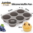 thumbnail image 5 of CAKETIME 2 Pack Jumbo Muffin Pan, 3.5 Inch Large Muffin Pan 6 Cup Silicone Jumbo Cupcake Tin, 5 of 9