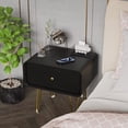 thumbnail image 2 of AFANQI Single Drawer Bedroom Nightstand, 19 Inch Large Capacity Modern Nightstand (Black), 2 of 9
