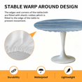 thumbnail image 2 of Elastic Fitted Round Tablecloth, Blue Waterproof Stretch Table Cover for 45"-54" Tables, Vintage Modern Abstract Art Ombre Washable Outdoor Tablecloths for Patio, Picnic, Camping, 2 of 9