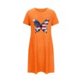 thumbnail image 5 of Aobny Lightweight Sleep Dress Women Patriotic Short Nightgowns Crew Neck Orange Short Sleeve Womens Pajamas Set,M, 5 of 5