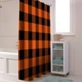 thumbnail image 5 of Halloween Shower Curtain for Bathroom Orange Buffalo Check Plaid Shower Curtains Set with Hooks Orange Black For Halloween Decoration Bath Curtains Sets Polyester Waterproof Standard Size 72" x 72", 5 of 6