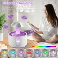 thumbnail image 2 of Humidifier for Bedroom, 7-Color Rotating Umbrella Diffuser with Rain Drop Effect, 300ML Small Humidifier Aroma Diffuser with Remote & Timer, Funny Rain Humidifier Gift for Kids Teen Women, 2 of 7