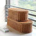 thumbnail image 5 of Cesta de Almacenamiento de Ratán Sintético Bohemio - Caja de Almacenamiento Tejida, para Cubiertos A Prueba de Polvo, Cesta Organizadora para el Hogar y la Cocina L, 5 of 5