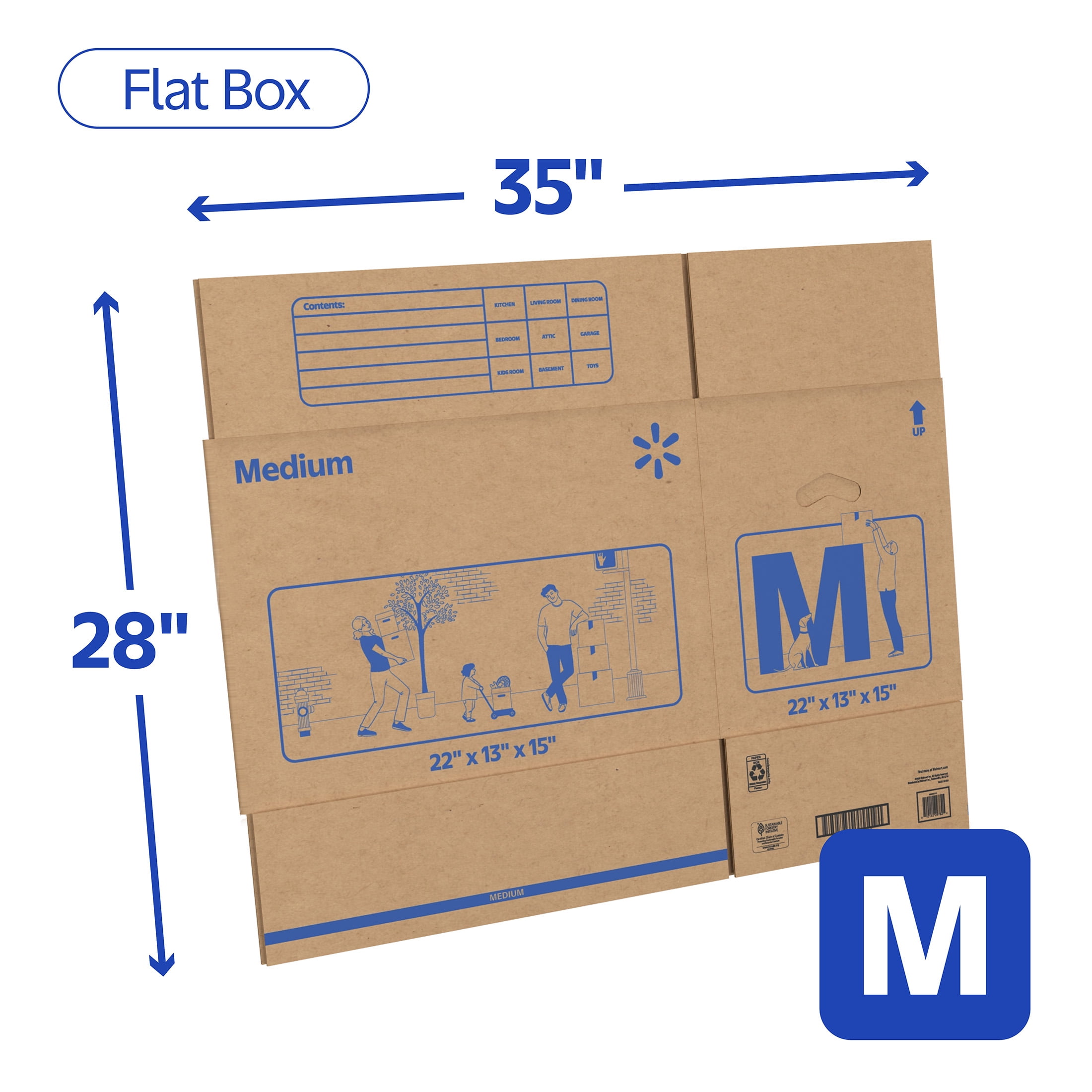Walmart 22X13X15 Medium Boxes, 200-CT Pallet