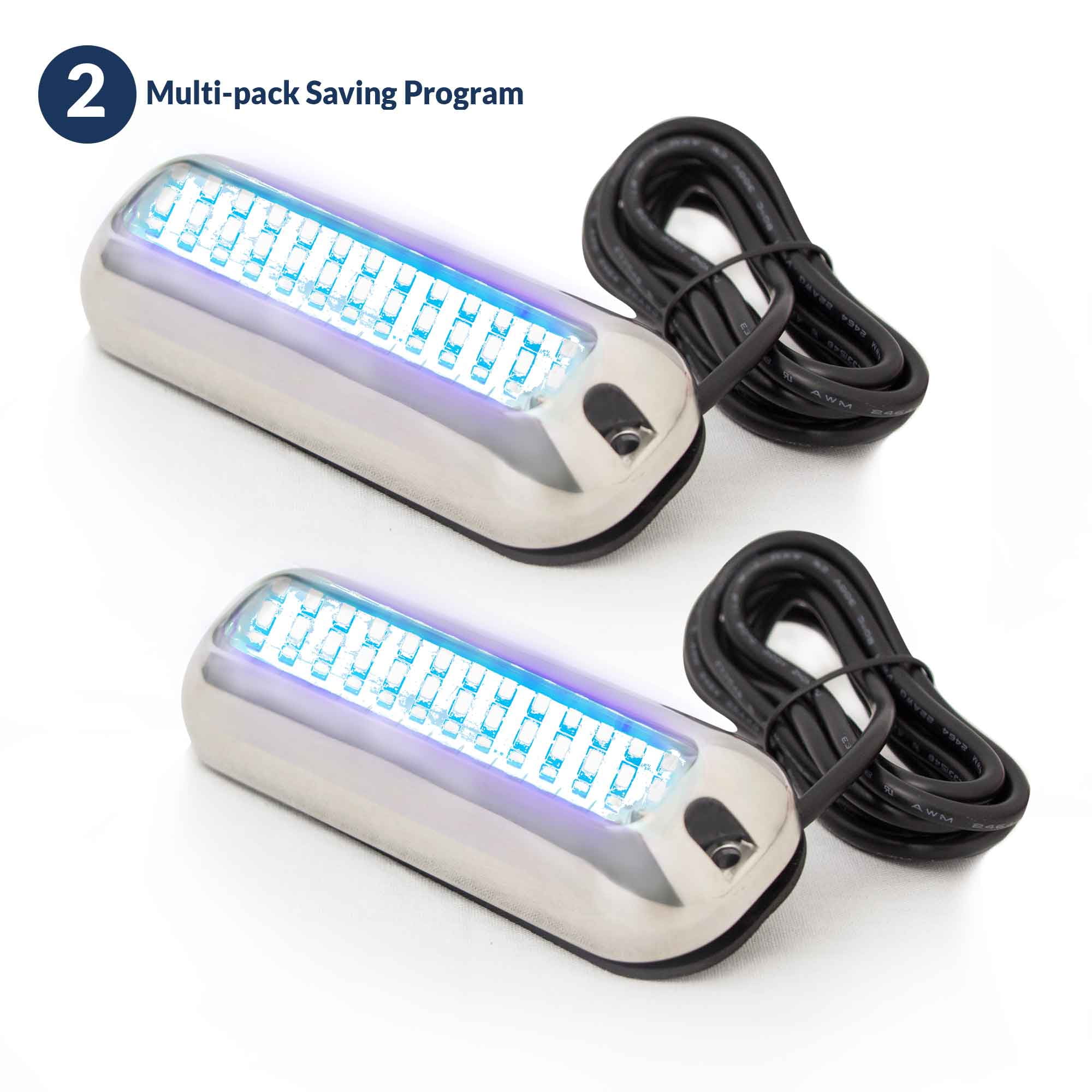 Five Oceans LED Underwater Pontoon Marine Boat Transom Lights, Blue