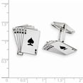 thumbnail image 2 of Sterling Silver Rhodium-plated Royal Flush Cuff Links Q-QQ244, 2 of 2