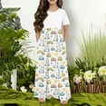thumbnail image 6 of hengsof Girls Casual Maxi Floral Dress Short Sleeve Dresses with Pockets, 6 of 6