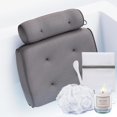 thumbnail image 1 of Almohada de baño SunSerenity Luxury para bañera con vela y lufa gris, 1 of 6
