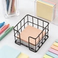 thumbnail image 6 of Yhmxh Metal Sticky Note Holder, 3.6 x3.6 Inch Black Wire Desk Organizer, Sticky Notes Dispenser for Office Home, Compact Desktop Storage for Memo Pads, Paper Clips & Small Supplies, 6 of 7