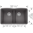 thumbnail image 6 of Blanco 440185 Diamond 32" Undermount Double Basin Silgranit Kitchen Sink - Volcano Gray, 6 of 7