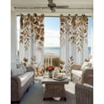 thumbnail image 6 of Brown Eucalyptus Leaves Blackout Curtains for Bedroom Living Room Darkening Curtains 63 Inches Long Spring Summer Botanical Window Curtain 2 Panels Set Window Treatment Grommet Drapes 52"x63", 6 of 9