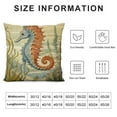 thumbnail image 5 of Nawypu   Throw Pillow Covers Vintage Coastal Nautical Beach Shells Square Cushion Cases Burlap Toss for Living Room Couch Bed (Colorful), 5 of 5