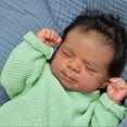 thumbnail image 3 of Dayoff kids 18 Inch Sleeping Reborn Baby Doll, African American,Vinyl Material For Kids Age 3+(No Accessories), 3 of 5
