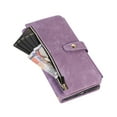 thumbnail image 4 of Dteck for Samsung Galaxy S20 Wallet Case, Magnetic 9 Card Slots Removable Adjustable Crossbody Lanyard Shoulder Strap Wristlet Zipper PU Leather Folio Case,Purple, 4 of 5