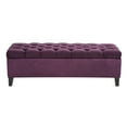 thumbnail image 3 of Christopher Knight Home Modern 52" Velvet Storage Ottoman Bench, Button Tufted, Purple, 3 of 14