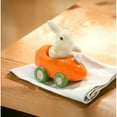 thumbnail image 3 of Ceramic Bunny Rabbit Carrot Racecar Salt Pepper Shakers Spring, 3 of 5