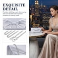 thumbnail image 4 of INSPIRE CHIC Bow Evening Bag Pleated Clutch Purses with Chain for Women Silver, 4 of 6