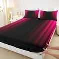 thumbnail image 3 of Feelyou Teens Abstract Ombre Queen Sheet Sets, Red Stripes Lines Bed Set, 4pcs, 3 of 7