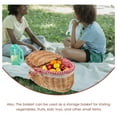 thumbnail image 4 of Wicker Picnic Basket with Handles and Lid Willow Woven Basket with Liner Rustic Storage Basket for Easter Camping Outdoor 39.00X28.00X19.00CM, 4 of 9
