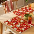 thumbnail image 4 of Yellow Red Flowers Placemats Set of 8 Spring Floral Bird Luxury Place Mats Indoor Wipeable Table Mats Washable Cloth Dining Table Placemats for Kitchen Holiday Party Home Decor 13x19 Inch, 4 of 9