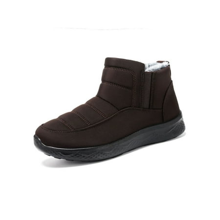 

SIMANLAN Mens Non-Slip Snow Boots Lightweight Outdoor Comfort Round Toe Winter Shoe Brown 6