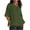 ZA-Army Green, variant on Frostluinai Linen Tops for Women Cotton 3/4 Sleeve Lounge Shirts Crew Neck Solid Color T Shirts Plus Size Loose Fit Blouses Casual Slit Hem Tees
