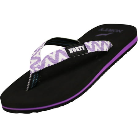 

NORTY Womens Flip Flops Adult Female Sandals Black Purple - Runs 1 Size Small