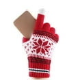 thumbnail image 4 of Luxalzxs Women Christmas Double Layer Snowflakes Pattern Thick Warm Gloves Knitting Wrist Gloves Mittens Christmas Gifts, 4 of 5