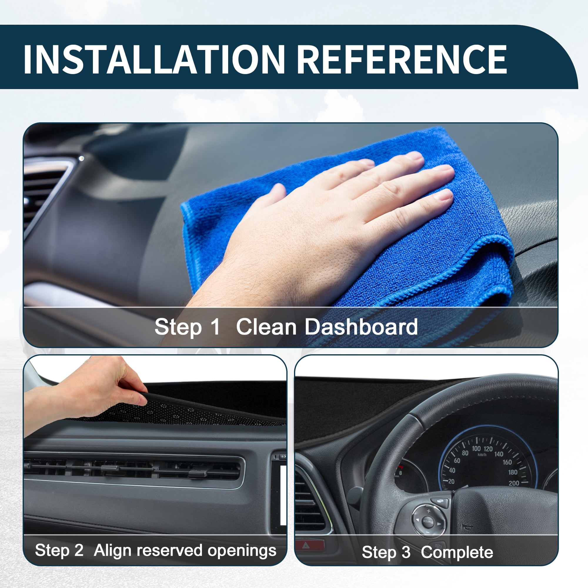 Unique Bargains Dash Cover for Honda Fit Non-Slip Center Console Dash Board Mat