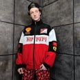 thumbnail image 1 of F1 racing jacket multi patch Ferrari motorcycle varsity vintage Formula one letterman bomber premium biker jacket L, 1 of 5