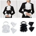 thumbnail image 2 of Multipurpose Renaissances Detachable Jabot Ruffled Lace False Collar and Cuffs Set for Historical and Themed Outfits, 2 of 9