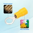 thumbnail image 3 of Uxcell 150Pcs Insulated Ring Terminal RVS2-5 Battery Lugs 16-14AWG Electrical Crimp Terminals Eyelet Wire Connectors for Industrial, Electrical Wiring, Yellow, 3 of 5
