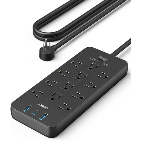 Surge Protector Power Strip (2100J), Anker 12 Outlets with 1 USB C and 2 USB Ports for iPhone