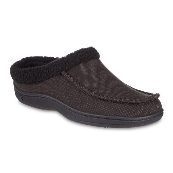 Men's isotoner Lewis Recycled Fleece Lining Memory Foam Clog Slippers Color: Black Size: LARGE