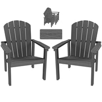 Cobiod Stackable HDPE Adirondack Chair Weather-Resistant Outdoor Chair for Patio,Grey-2pk.
