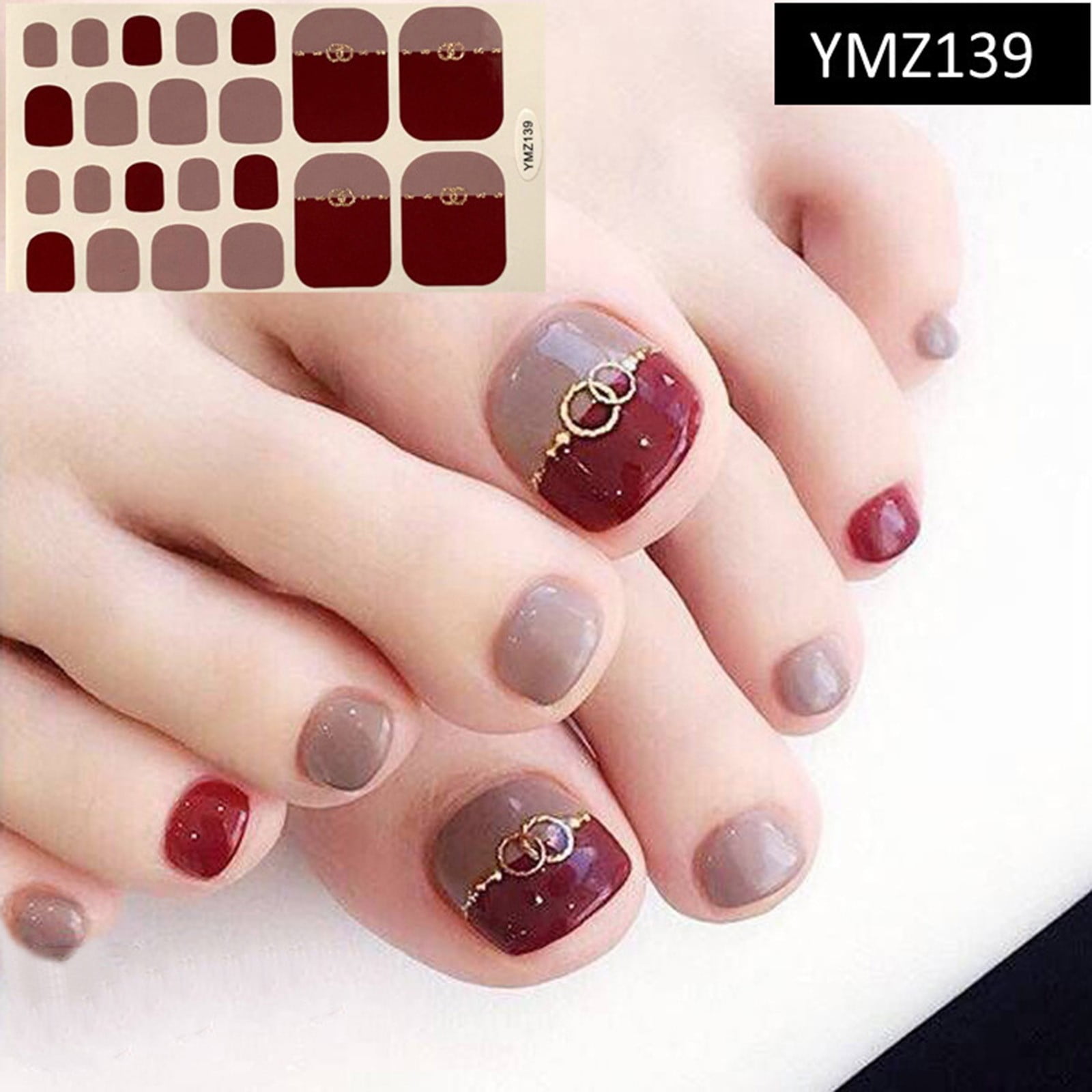 Nail Art Stickers For Gel Nails DIY Toe Nail Stickers Full Wraps Nail Polish  Stickers Nail Stripes Art Designs Nail Decals Multicolor Flower Manicure  Stickers 