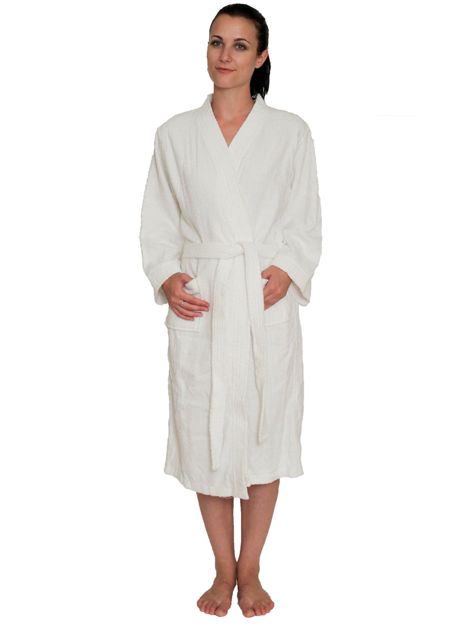 NDK New York Womens and Mens Terry Cloth Kimono Bath Robe Unisex 100/% Cotton