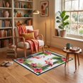 thumbnail image 3 of ODIKA 3'x5' Ultra-Soft Throw Mat, Door Plaid Pcs Border Hibiscus Motif Welcome Hawaiian Frame Boho None Washable, Bare feet friendly, Easy Care Indoor rug for Bedside, Vanity, 3 of 7