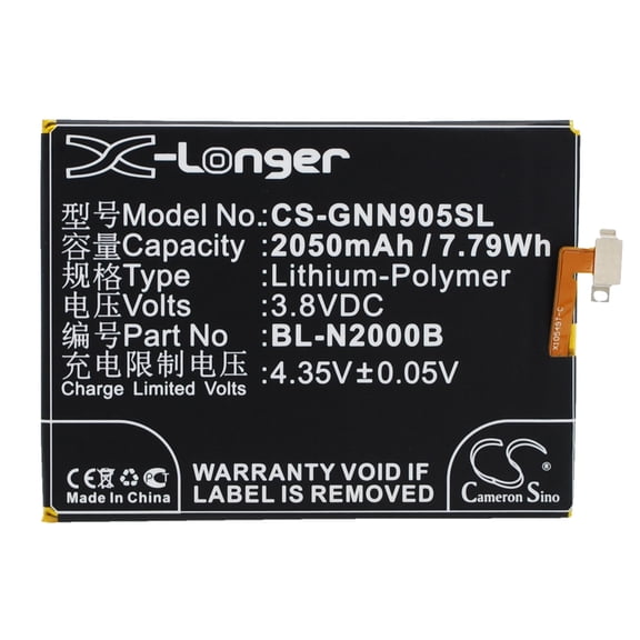 2050mAh BL-N2000B Battery for GIONEE GN9005 ELIFE S5.1