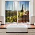 thumbnail image 2 of Ambesonne Wine Kitchen Curtains, Famous Chianti Vineyard, 55"x39", Green Brown Pale Blue, 2 of 3
