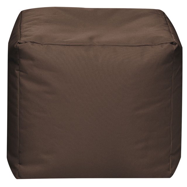 Gouchee Home Cube Brava Chocolate Pouf Ottoman – Water-Repellent Cube Bean Bag Footstool with Polystyrene Beads, Lightweight & Portable for Living Room or Dorm