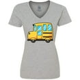 thumbnail image 3 of Inktastic Cute School Bus Women's V-Neck T-Shirt, 3 of 5