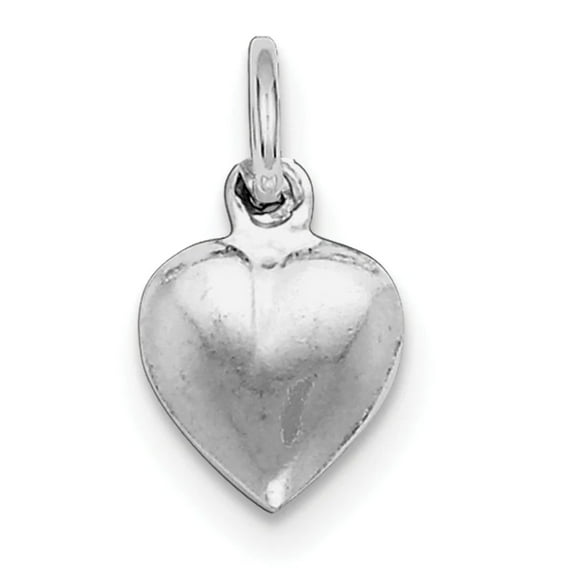 925 Sterling Silver Hollow Polished Puffed Love Heart Charm 15x11mm Wide Pendant Necklace for Women