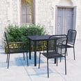 thumbnail image 5 of vidaXL Patio Dining Set Black Glass and Steel Seat 3/5/7/9 Piece Multi Sizes, 5 of 19