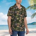 thumbnail image 5 of Goofa Camouflage Skulls Hawaiian Shirt for Men, Unisex Summer Beach Casual Short Sleeve Button Down Shirts,Aloha Tropical Floral print shirt-X-Large, 5 of 9