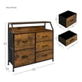 thumbnail image 5 of Comoda Mueble 5 Cajoneras Metal Organizador Madera Marron, 5 of 5
