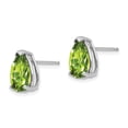 thumbnail image 2 of Auriga Fine Jewelry 14K White Gold Pear-shaped Peridot Stud Earrings for Women (L- 0.44 inch, W- 0.28 inch), 2 of 6