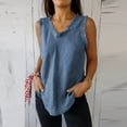 thumbnail image 6 of Seductiva Camisole Tank Tops for Women Linen Sleeveless Tops for Women Summer Trendy Plain Ruffled V Neck Tank Shirts Casual Cool Edge Hem Camisoles Tank Summer Sleeveless Tops, 6 of 6
