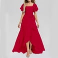 thumbnail image 6 of EnJoCho Junior Bridesmaid Dress Dance Dress Teens Girls Summer Maxi Dress Chiffon Flower Girls Cap Sleeve High Low Long Maxi A Line Wedding Pageant Dresses, 6 of 6